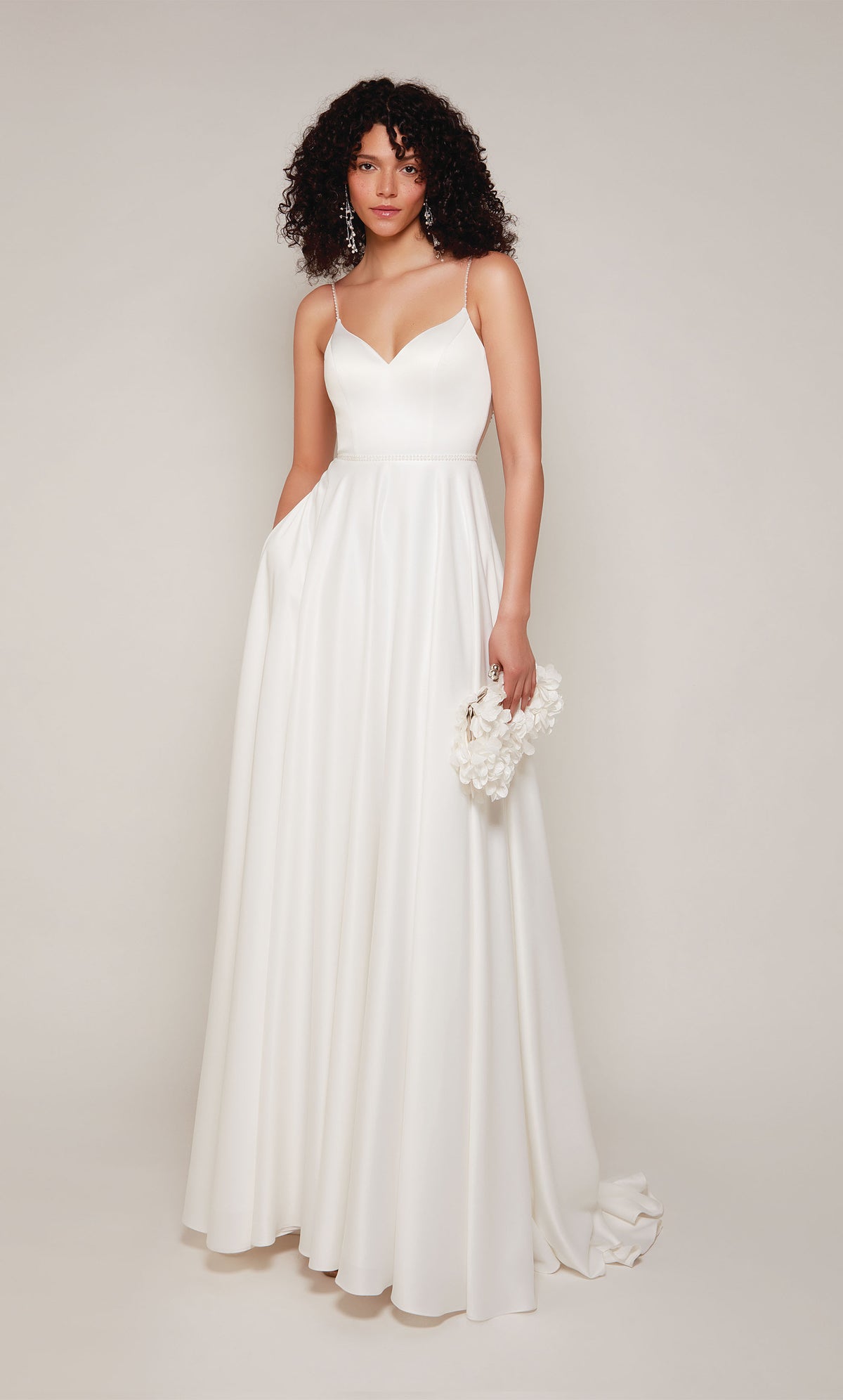 ALYCE Paris 7099 Bridal V-neck Embellished A Line Dress