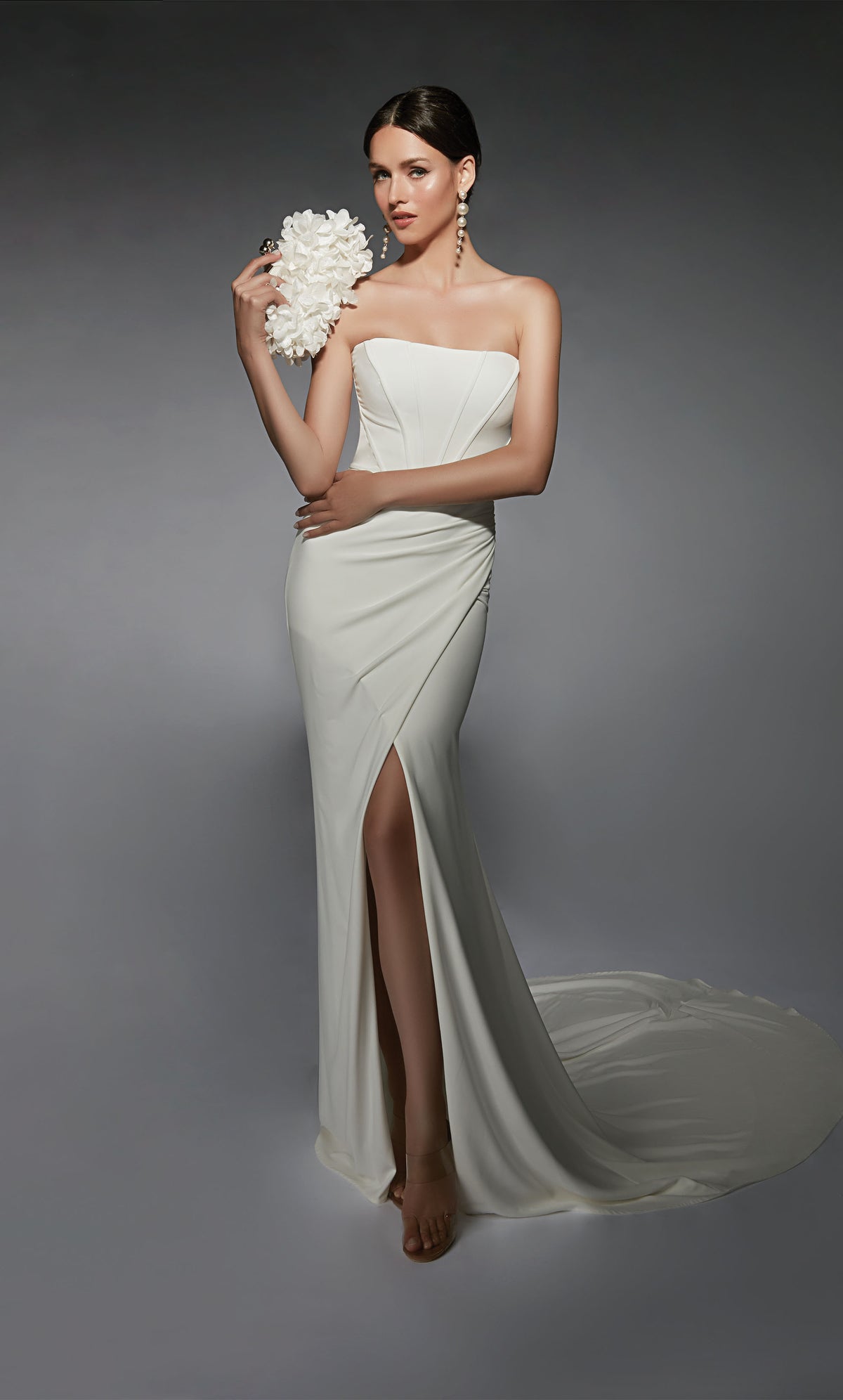Formal Dress: 7102. Long, Strapless, Straight, Closed Back