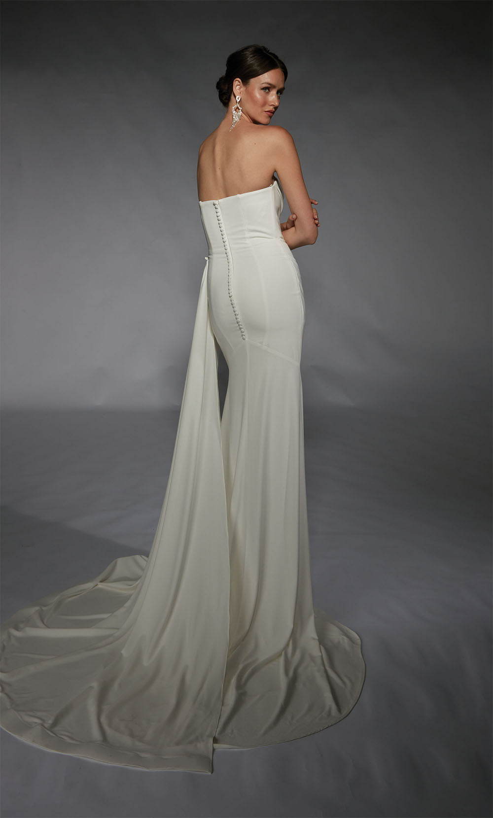 ALYCE Paris 7105 Bridal Cowl Slit Straight Dress