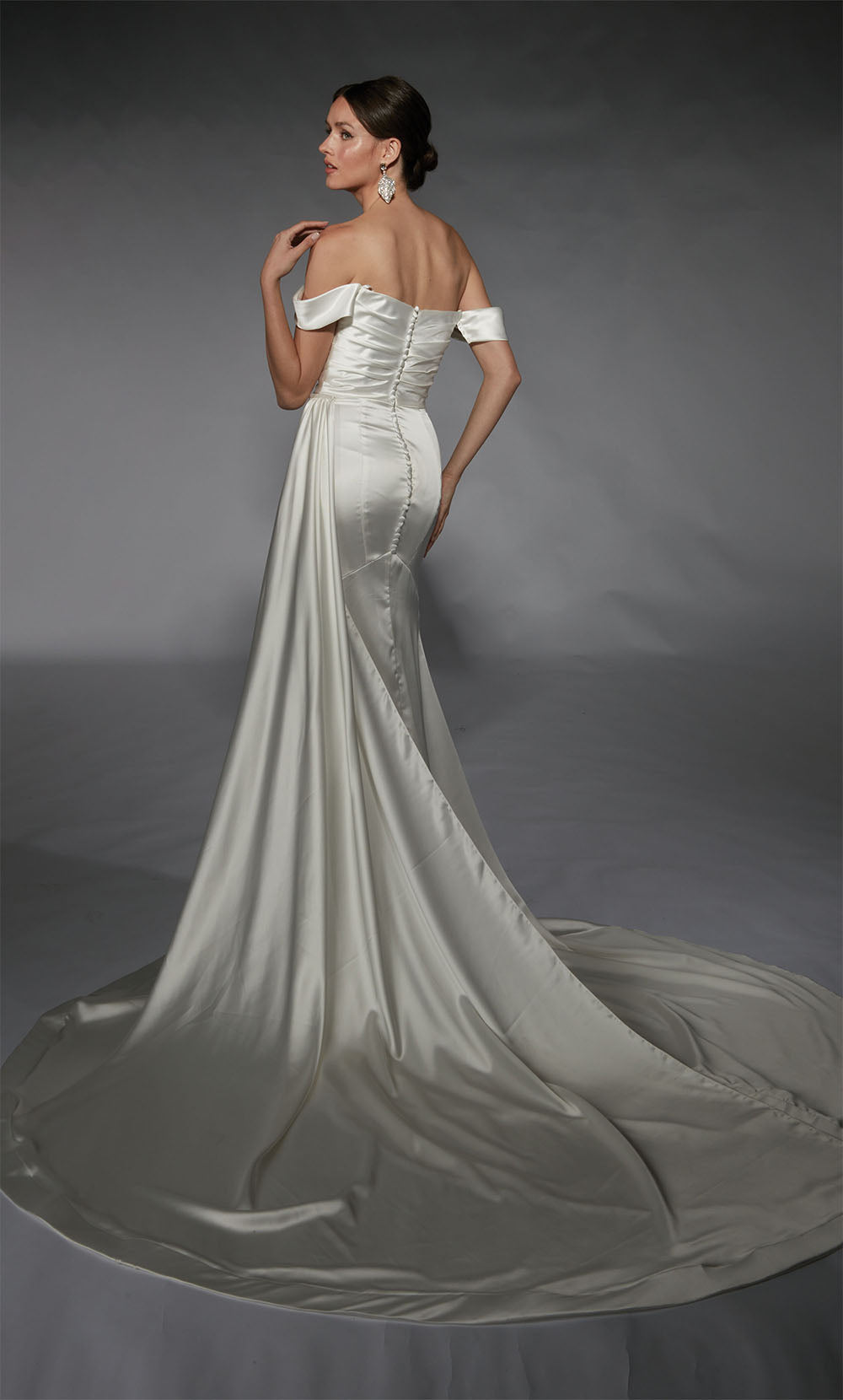 ALYCE Paris 7106 Bridal Cowl Slit Straight Dress