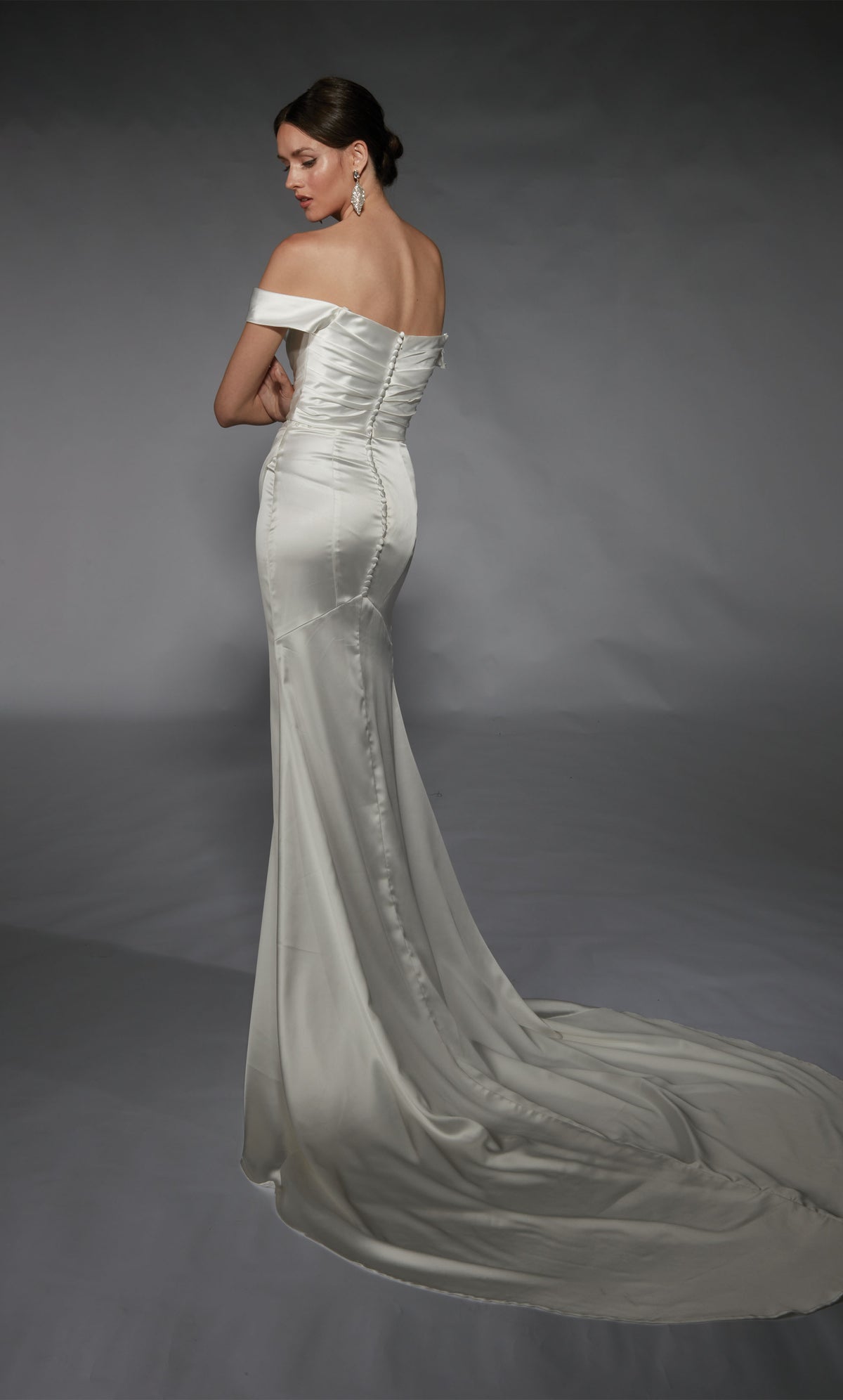 Formal Dress: 7106. Long, Off The Shoulder, Straight, Closed Back