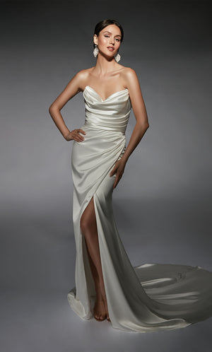 Formal Dress: 7106. Long, Off The Shoulder, Straight, Closed Back