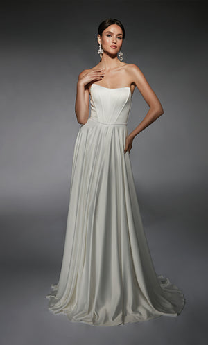 Formal Dress: 7110. Long, Strapless, A-line, Closed Back