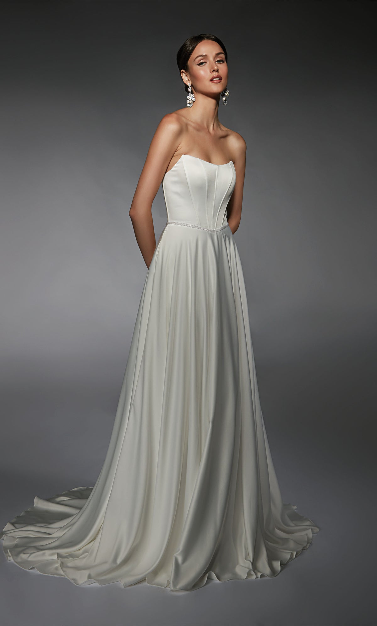 Formal Dress: 7110. Long, Strapless, A-line, Closed Back