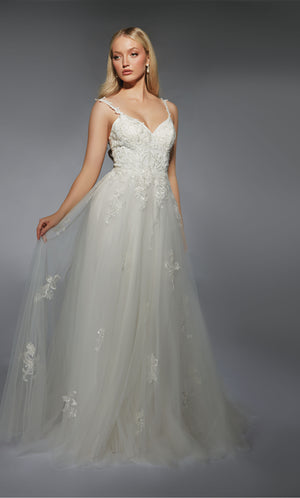 Formal Dress: 7124. Long, Sweetheart Neckline, A-line