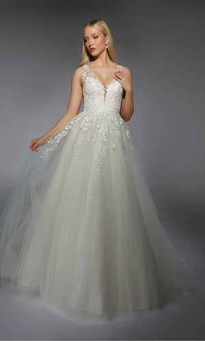 Formal Dress: 7128. Long, Plunging Neckline, Ball Gown