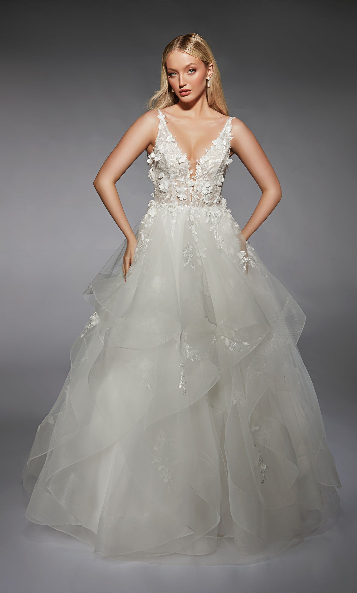 Formal Dress: 7131. Long, Plunging Neckline, Ball Gown