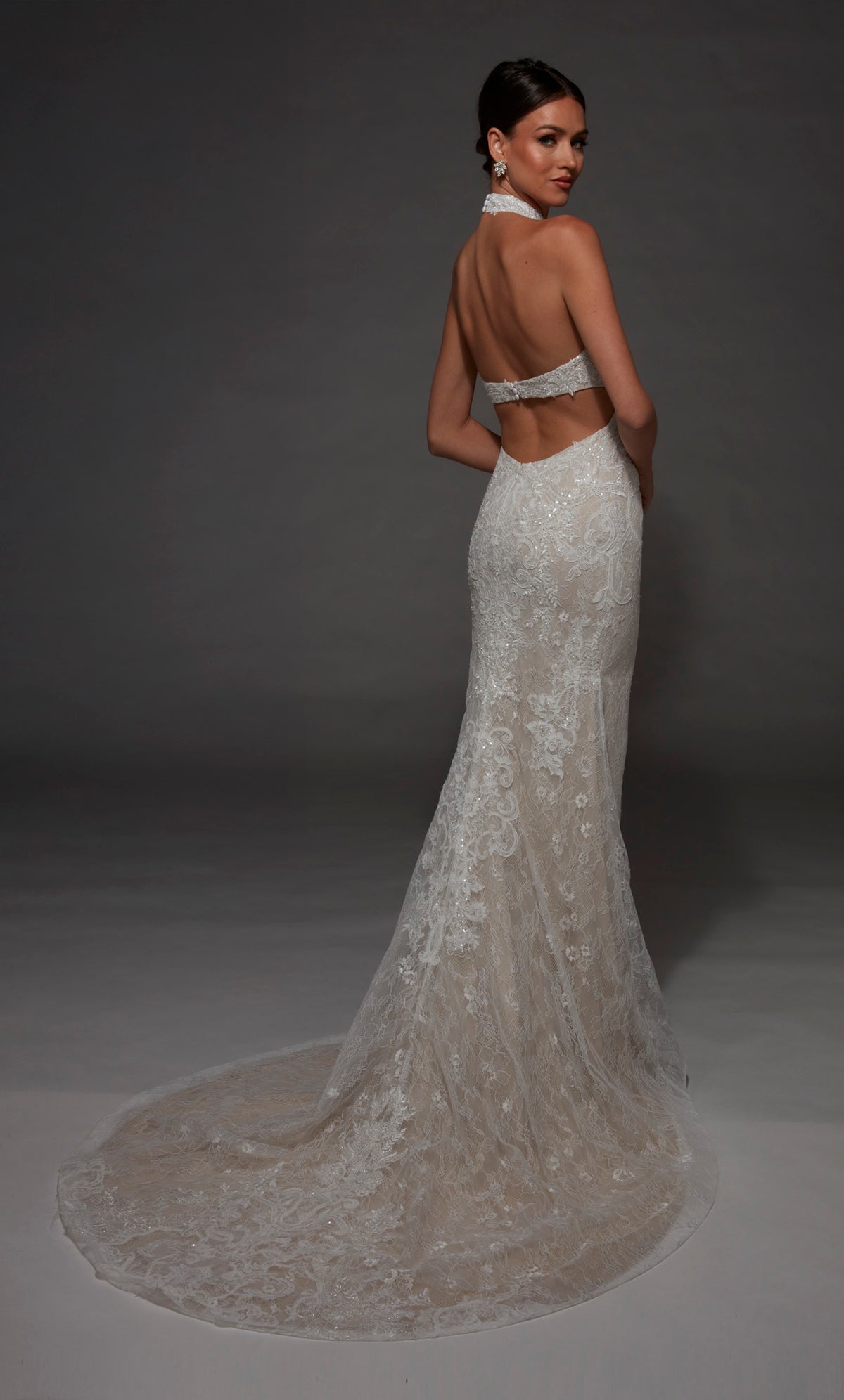 ALYCE Paris 7173 Bridal Halter Neckline Embellished Straight Dress