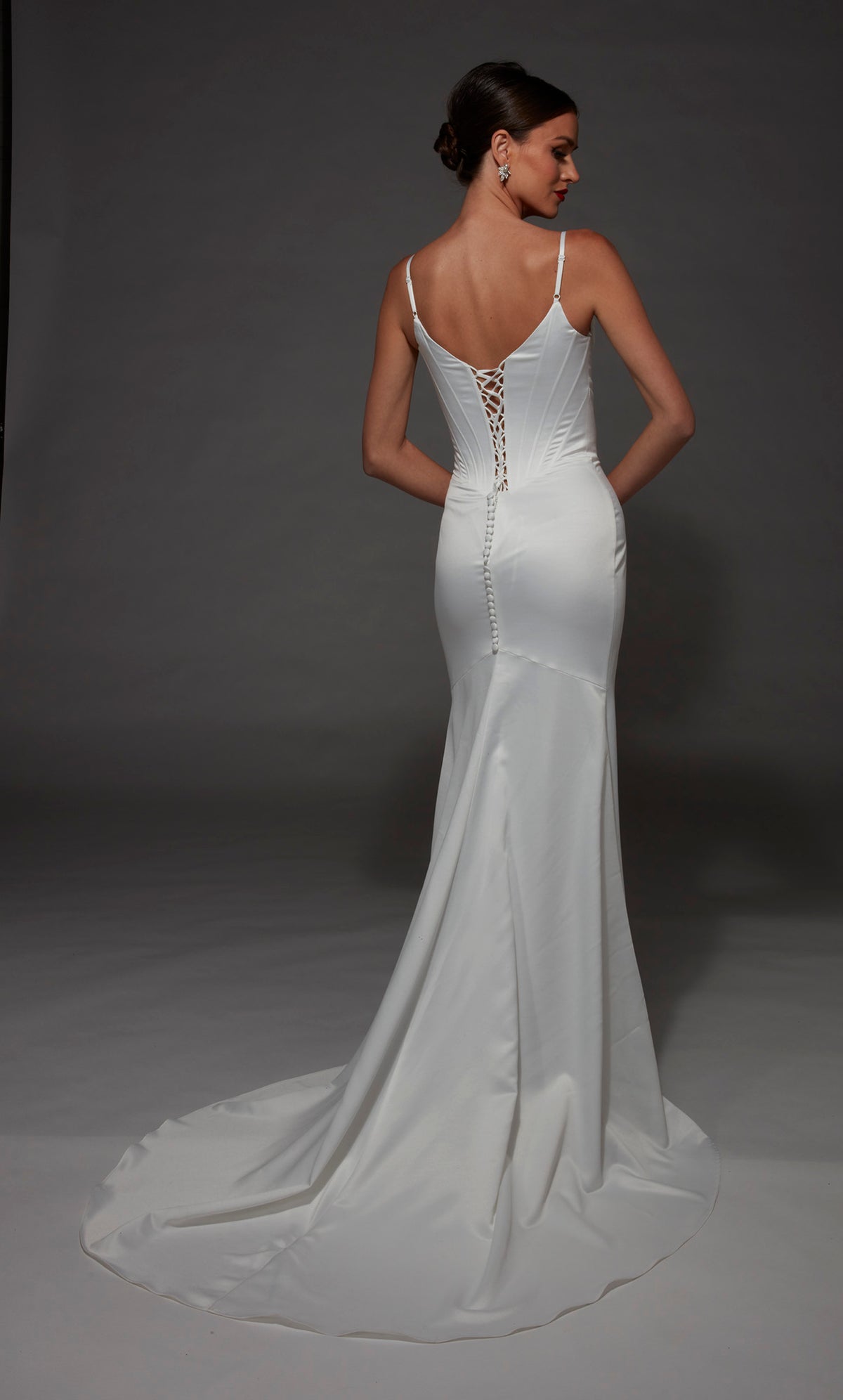 ALYCE Paris 7175 Bridal Cowl Neckline Ruched/draped Straight Dress