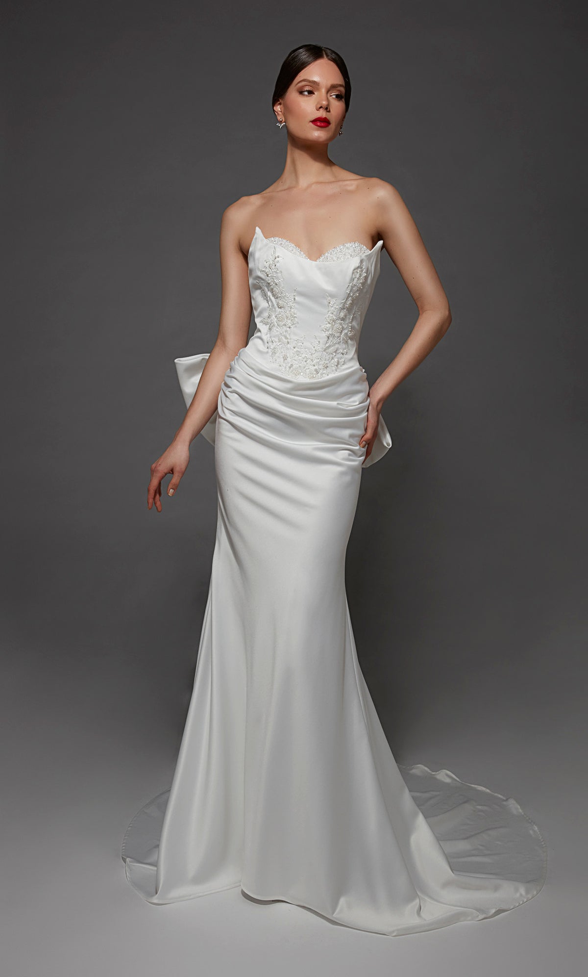 ALYCE Paris 7177 Bridal Cat-eye Neckline Sexy Straight Dress