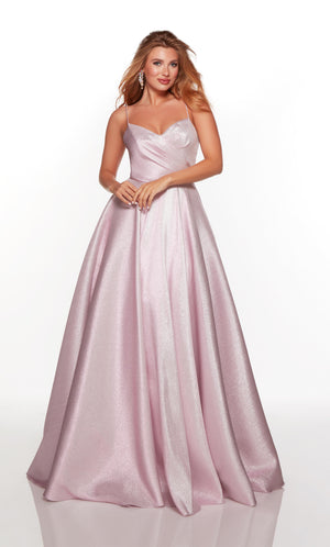 Sweetheart ballgown with a ruched bodice and pockets. COLOR-SWATCH_1767__LIGHT-LILAC