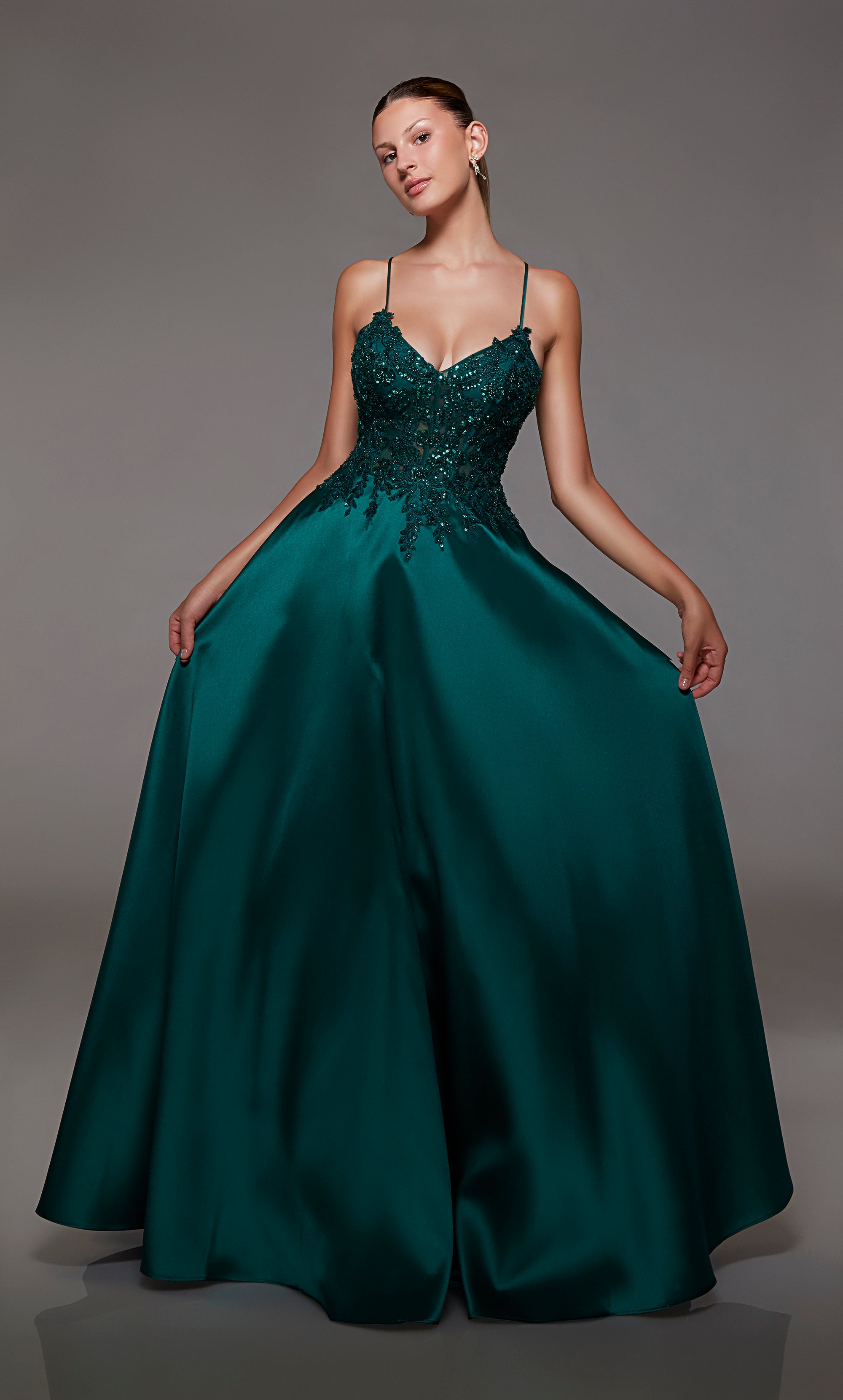 Buy Emerald green one shoulder gown by Kamaali Couture at Aashni and Co