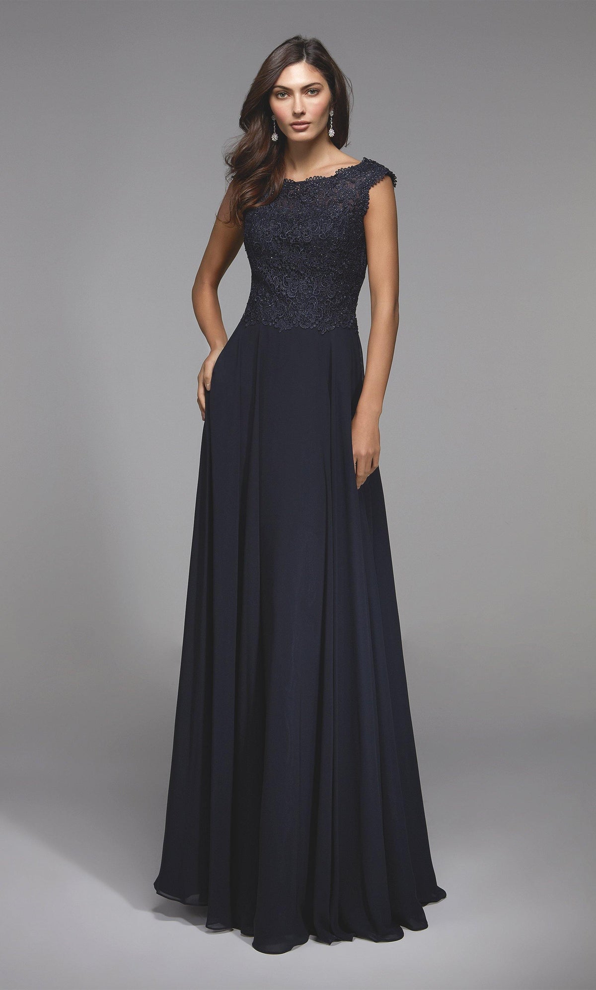 Formal Dress: 27504. Long Formal Dress, Illusion Neckline, Flowy ...