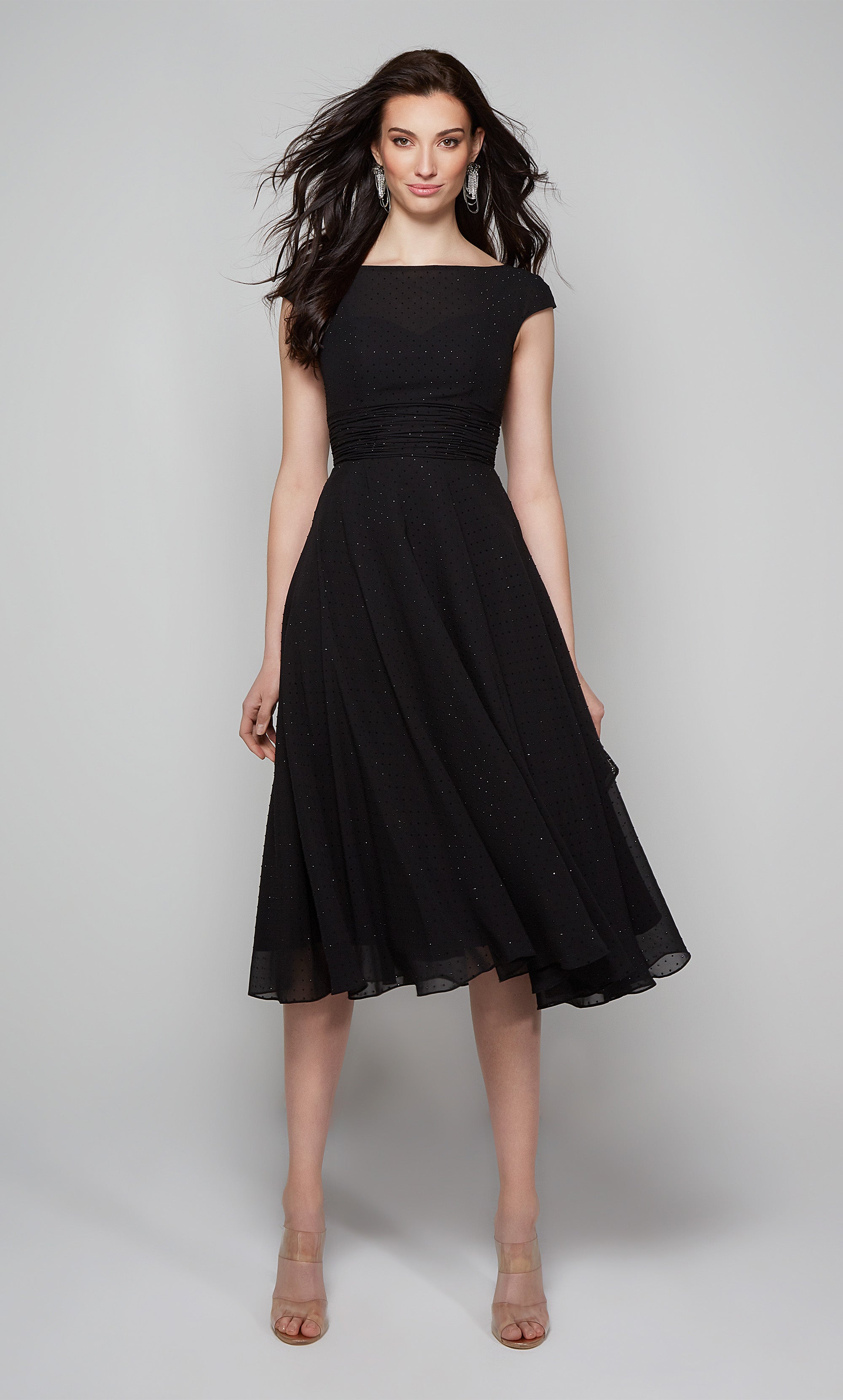 Black Chiffon A-Line Dress – dennisonfashionindia