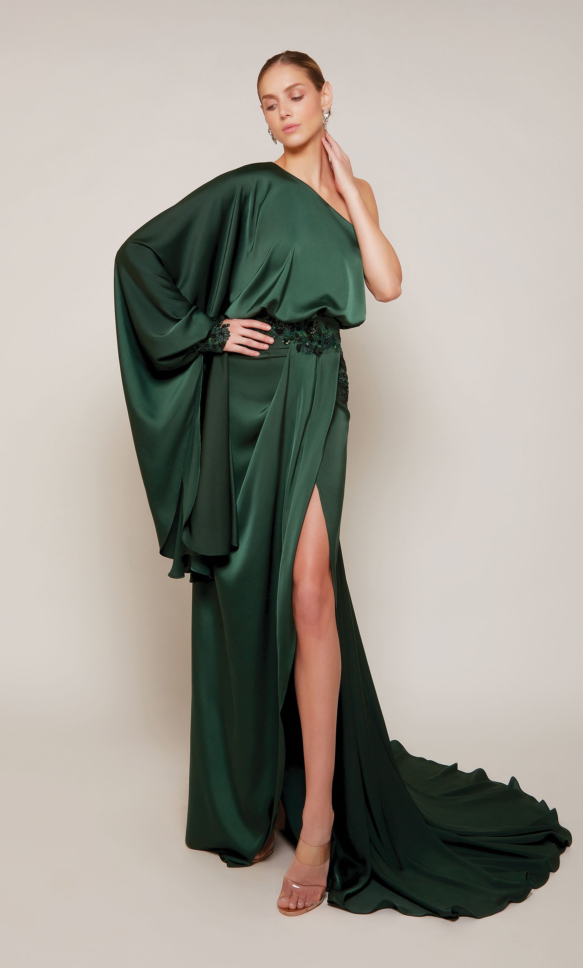 Formal Dress: 27687. Long, One Shoulder, Straight, Closed Back | Alyce Paris