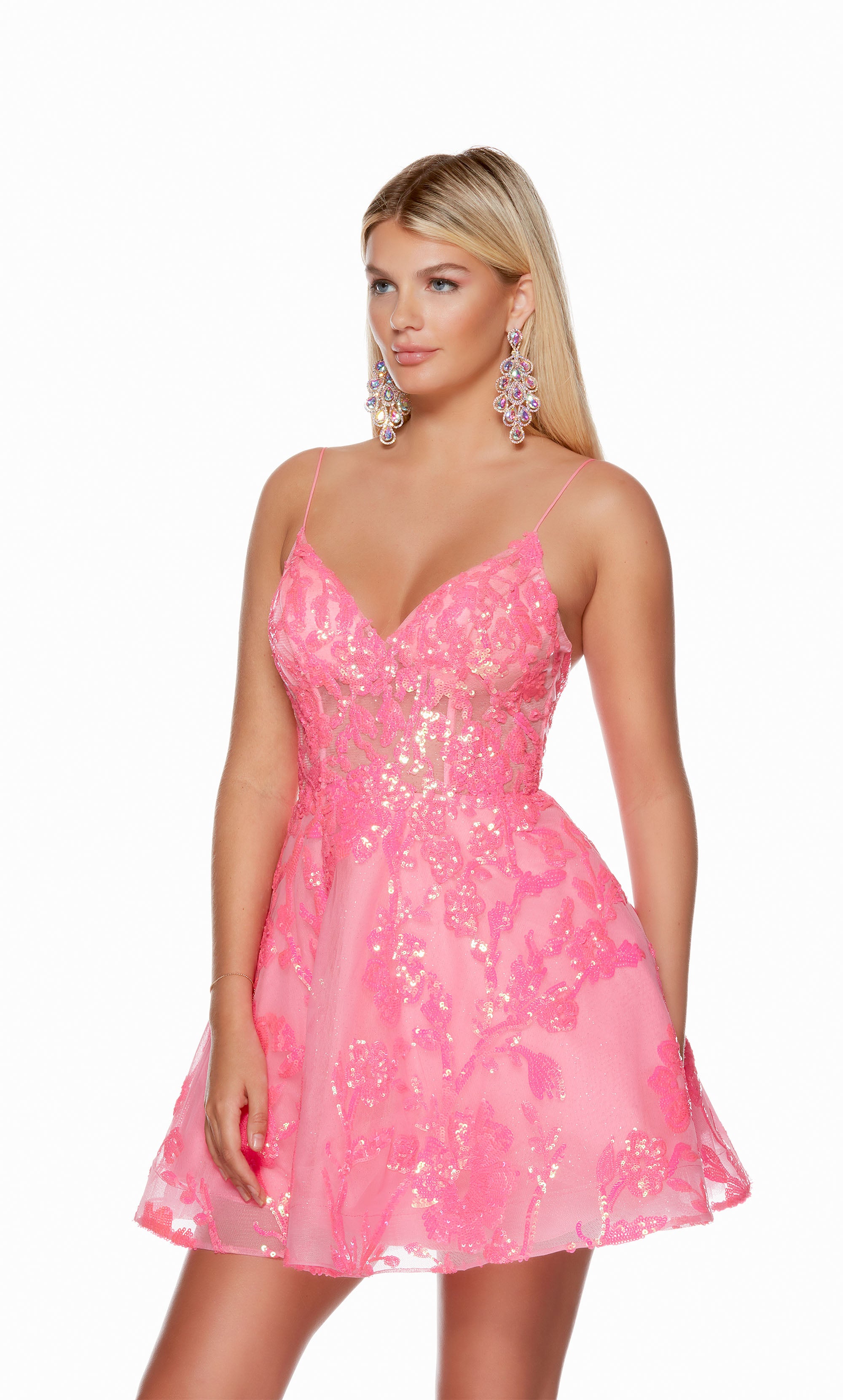Strapless Short Pink Lace Prom Dresses, Short Pink Lace Graduation