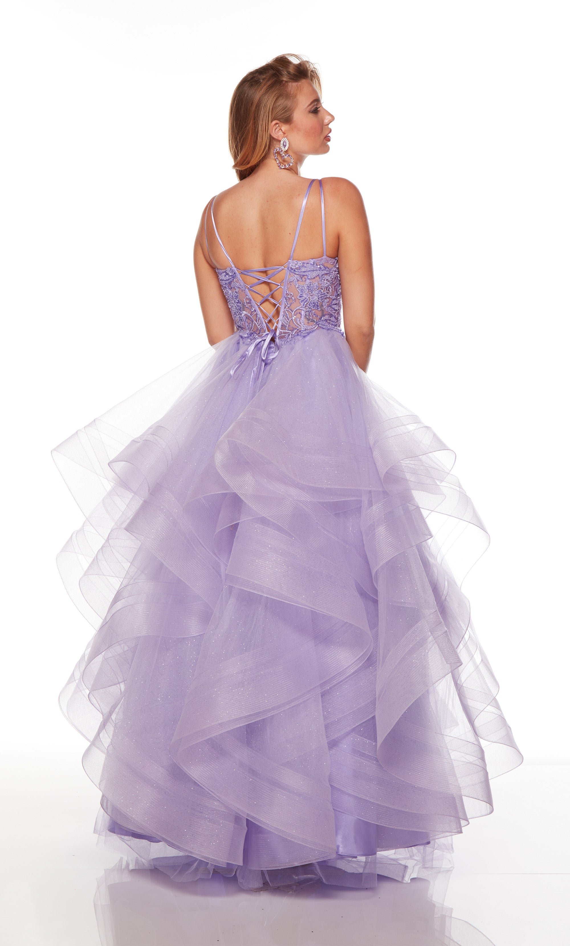Purple corset prom dress with a sheer bodice. COLOR-SWATCH_61302__LAVENDER