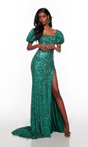 Portia and Scarlett - PS2266 One Shoulder High Slit Sequin Gown – Couture  Candy