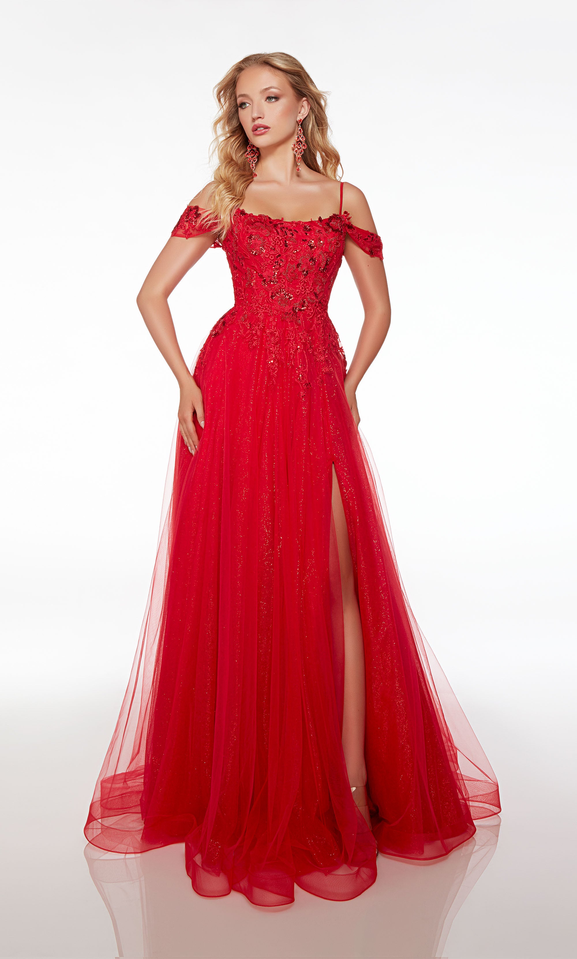 Black Red A-line Deep V-veck Cheap Long Prom Dresses Online,12949 –  SposaDresses