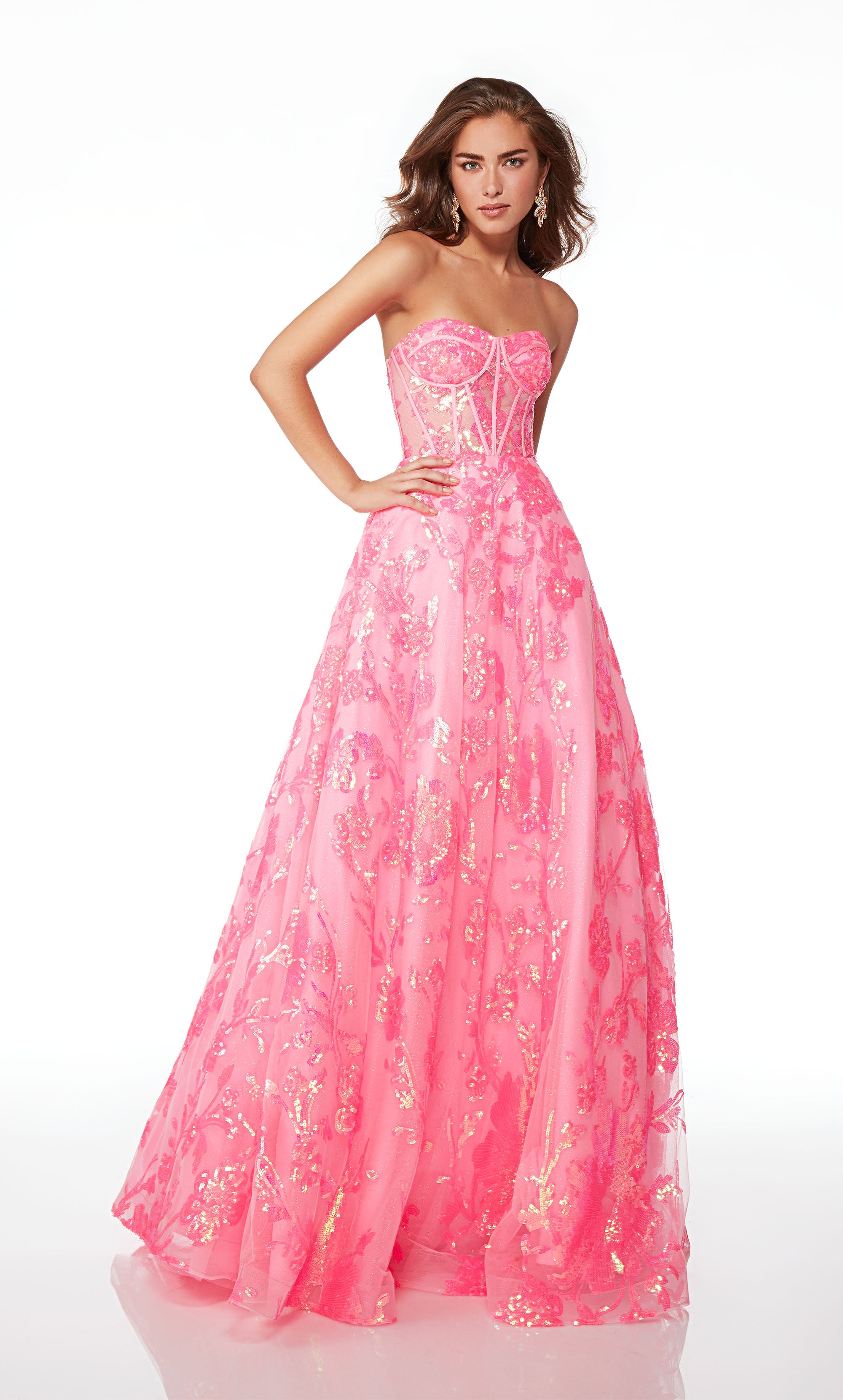 Formal Dress: 61515. Long, Strapless, Ballgown, Lace-up Back