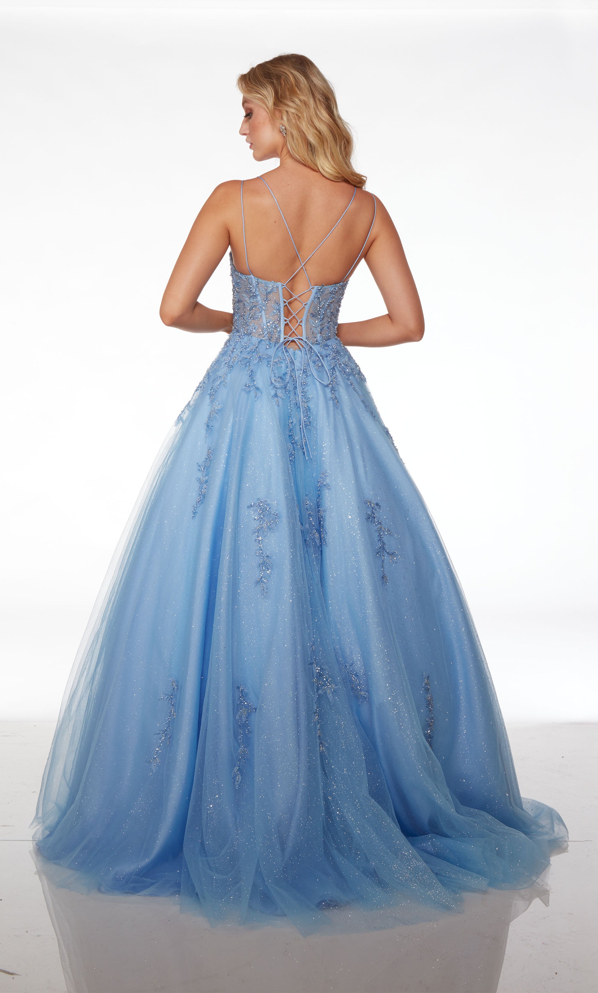 Alice Sky Blue Wedding Dress, Short Kawaii Corset Dress in Tulle