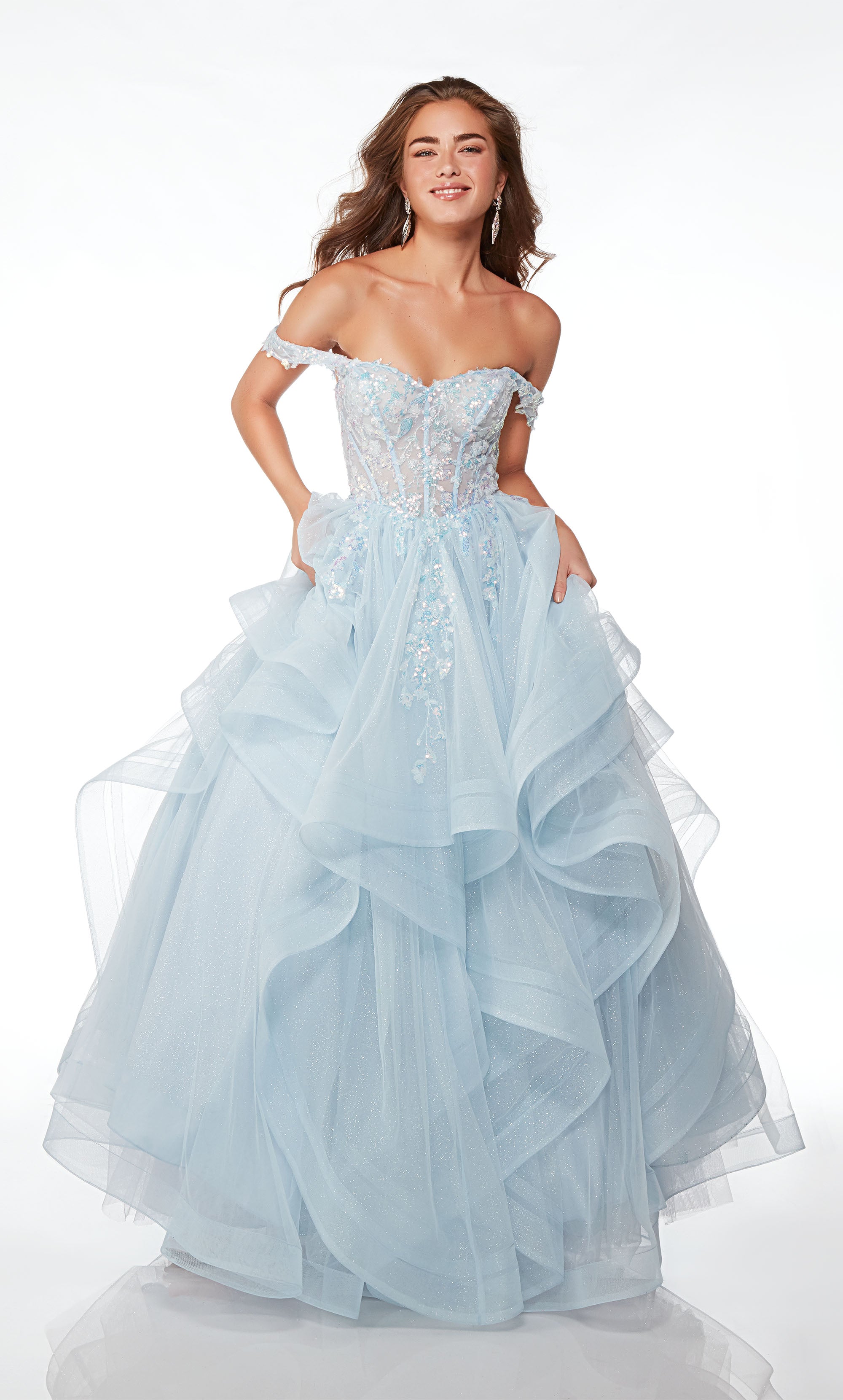 Tea Length Layered Tulle Prom & Bridesmaid Dress Sheer Structured Corset  Sweethe