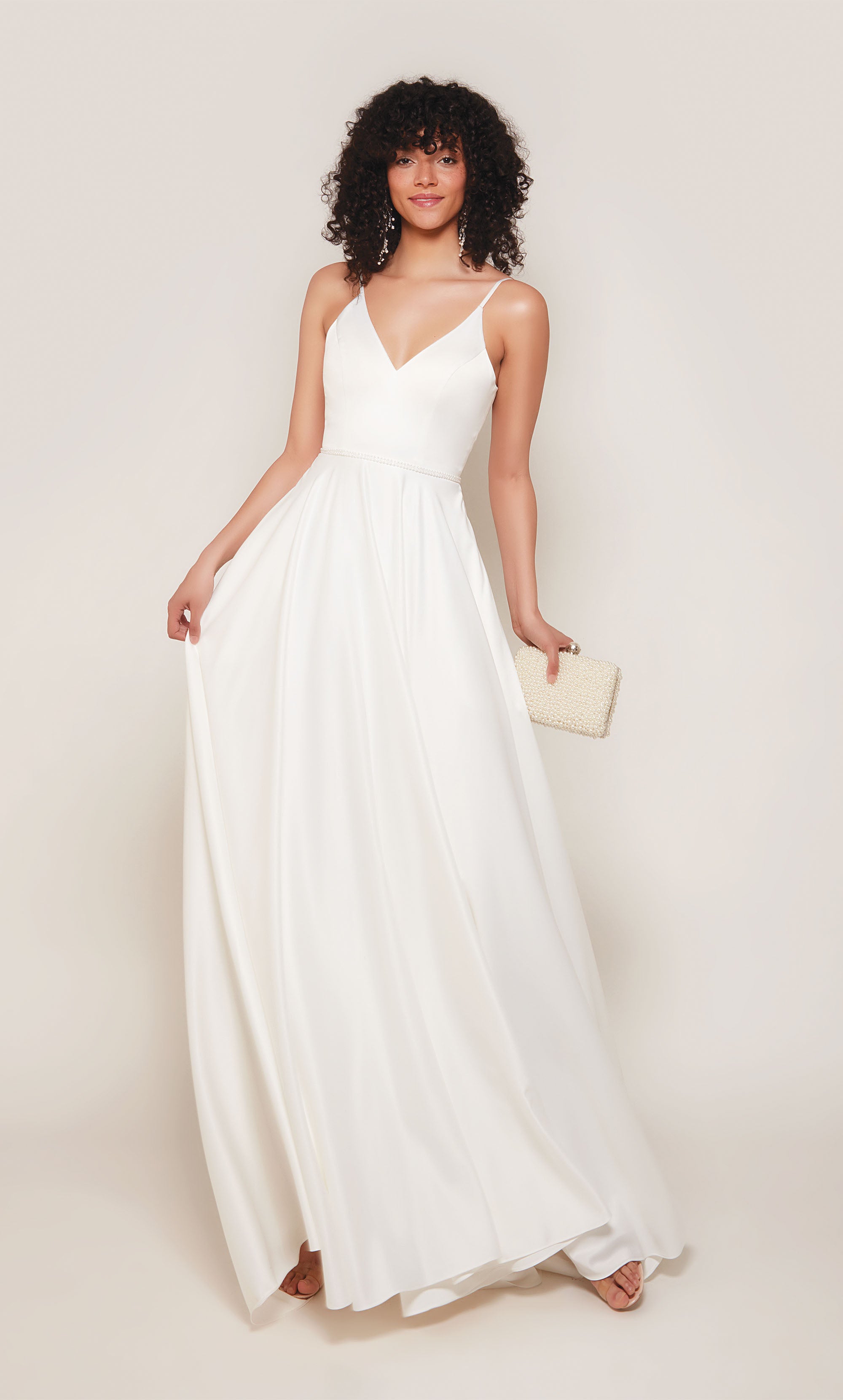 Athena | Simple Satin Wedding Dress With Split | Karen Willis Holmes