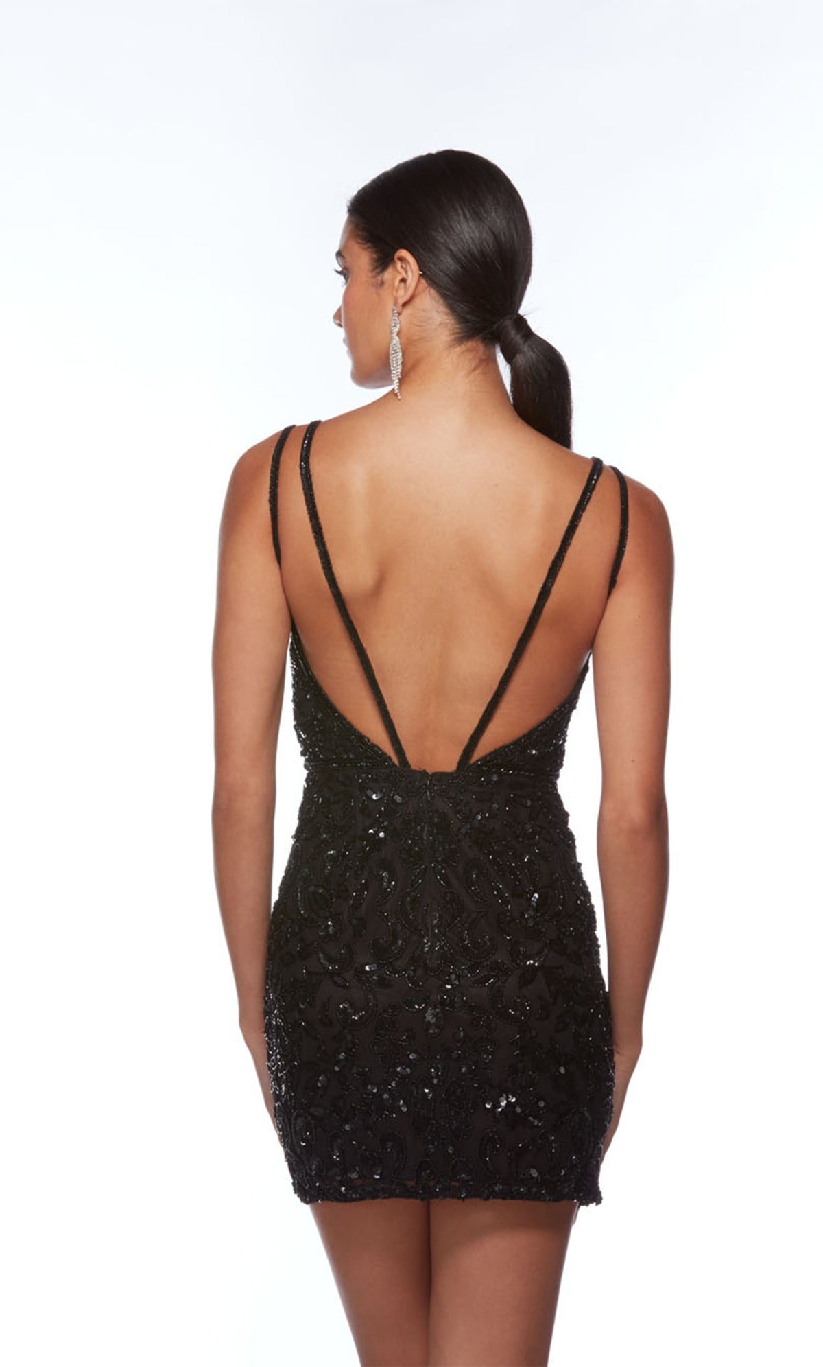 LBD featuring an hand-beaded paisley-patterned design for an playful and stylish look.