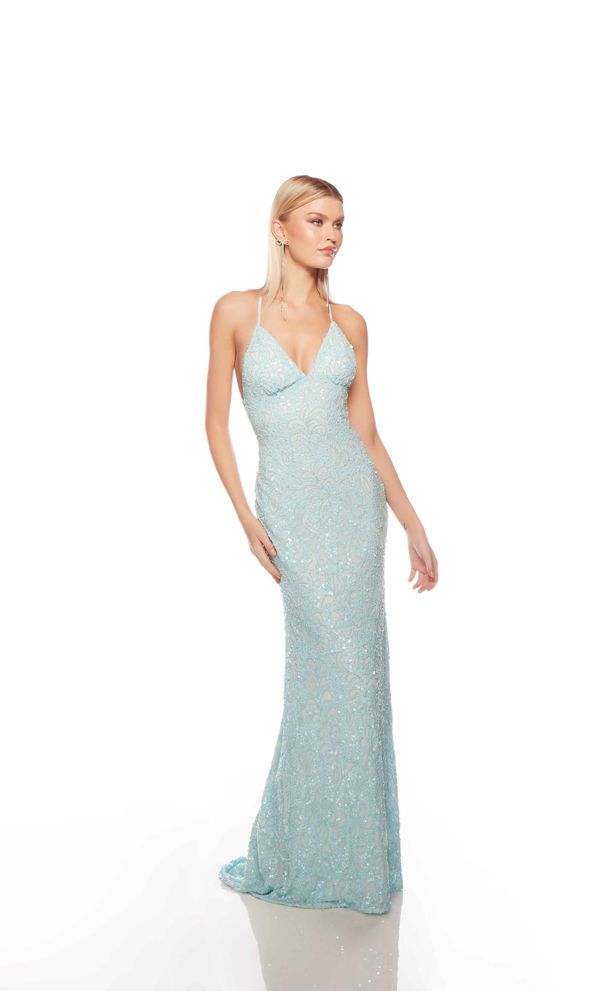 Feathered Iridescent Sequin Prom & Bridesmaid Gown Embellished Bodice –  smcfashion.com