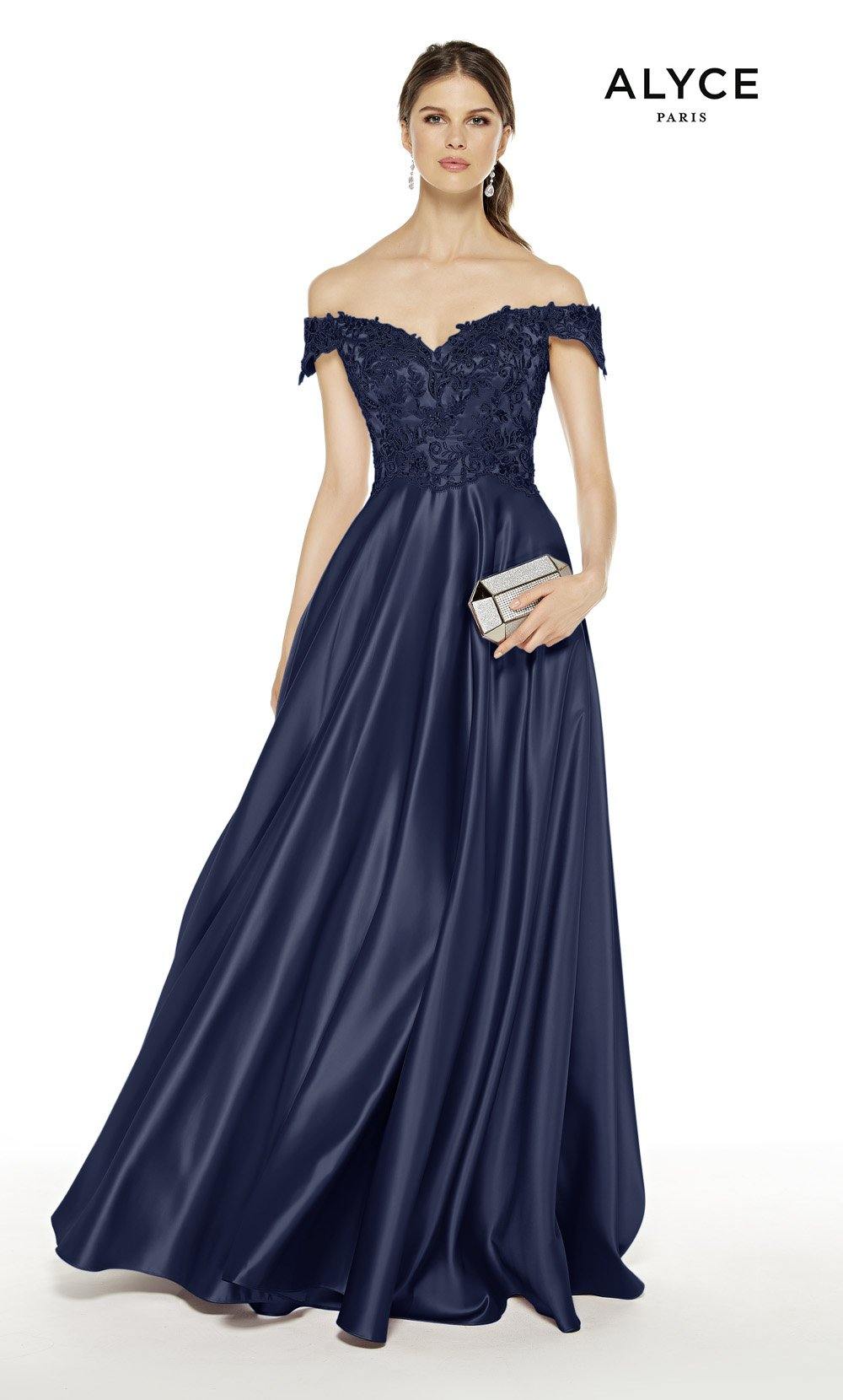 Formal Dress: 27393. Long, Off The Shoulder, Medium Fullness Alyce Paris
