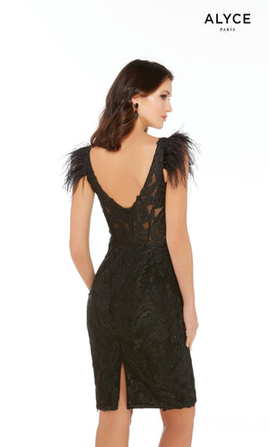 Formal Dress: 27403. Short, Plunging Neckline, Straight Alyce Paris