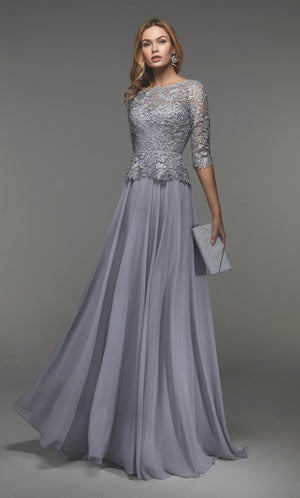 Formal Dress: 27470. Long Formal Dress, Illusion Neckline, Flowy Alyce Paris