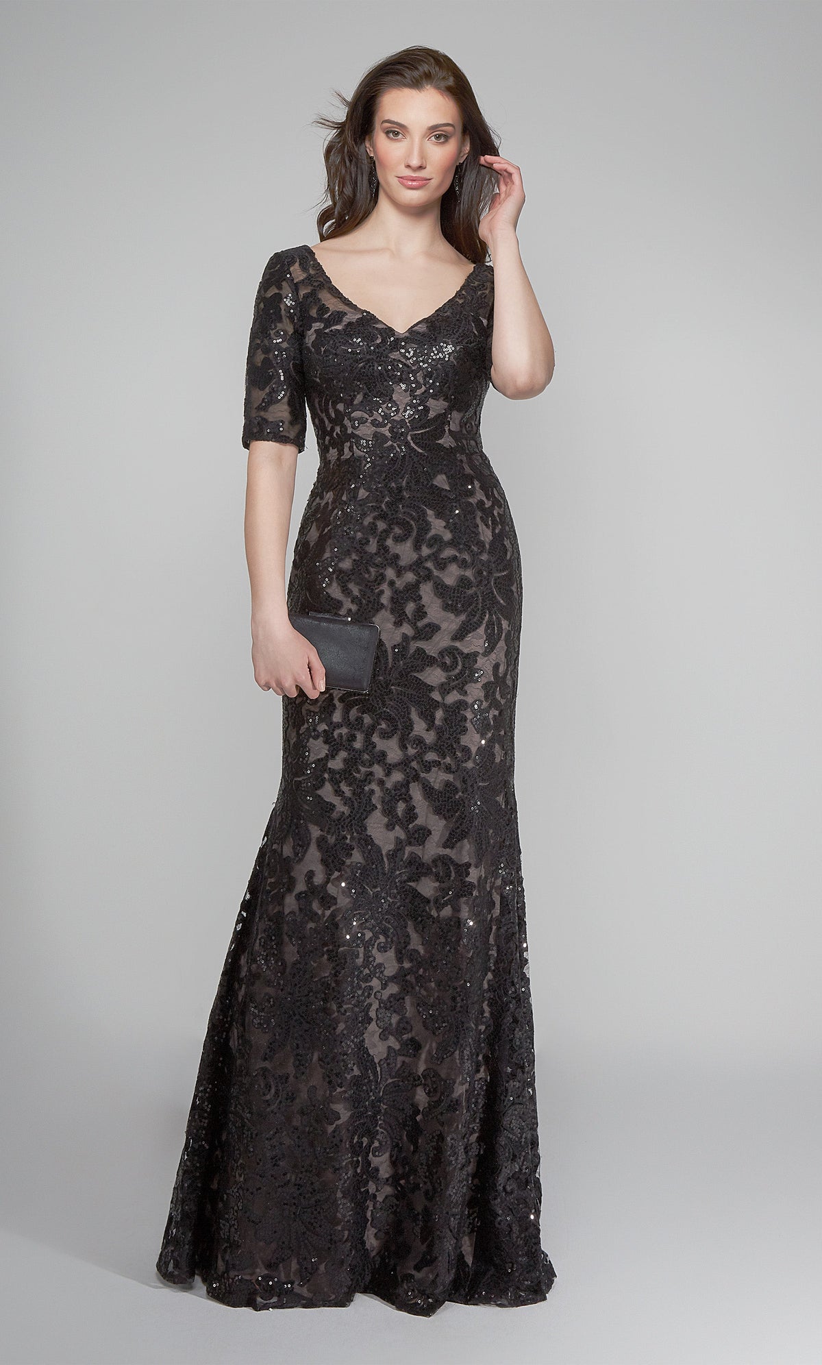 Formal Dress: 27497. Long Formal Dresses, Illusion Neckline, Fit N Flare Alyce Paris