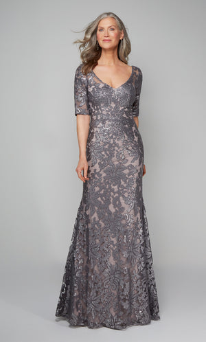 Formal Dress: 27497. Long Formal Dresses, Illusion Neckline, Fit N Flare Alyce Paris