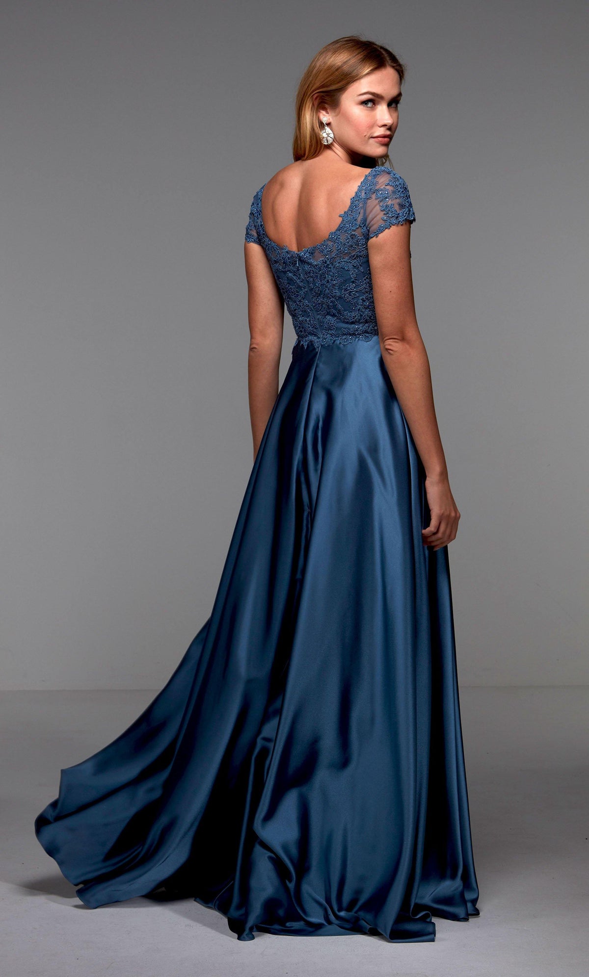 Formal Dress: 27505. Long Evening Dress, Illusion Neckline, Flowy Alyce Paris
