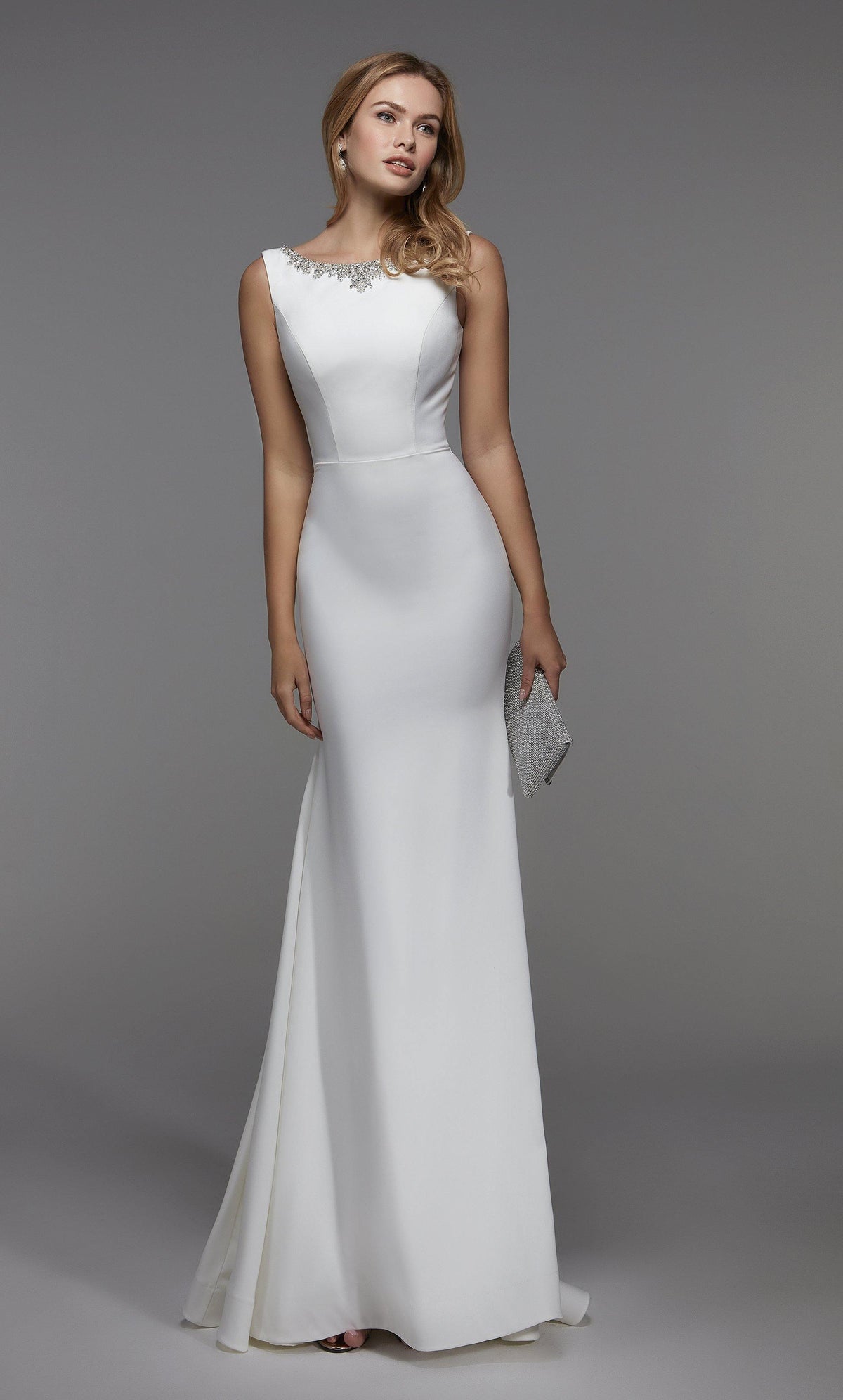 Formal Dress: 27538. Long Gala Dress, High Neck, Fit N Flare | Alyce Paris