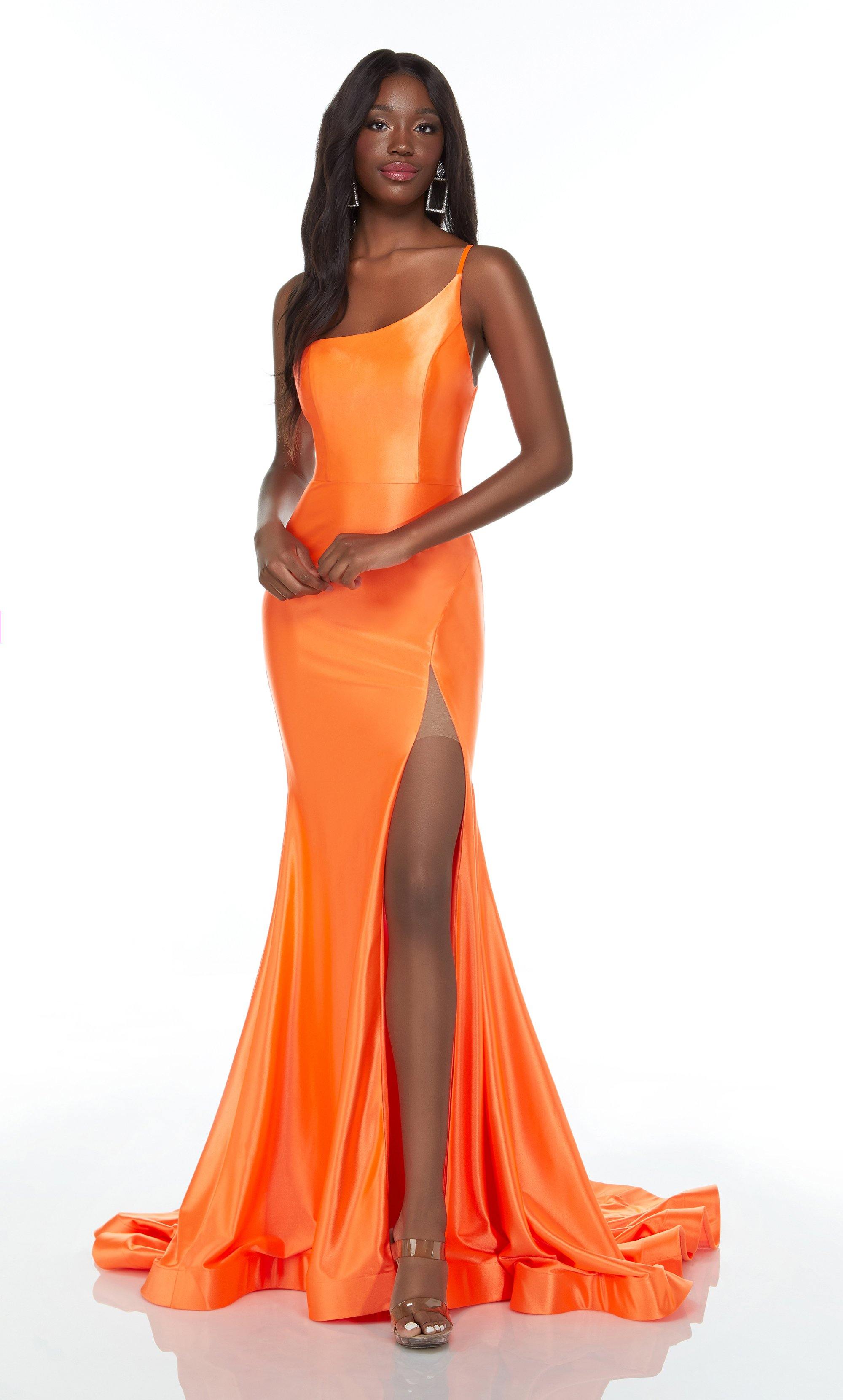 Formal Dress: 61159. Long Fitted Dresses, One Shoulder, Fit N