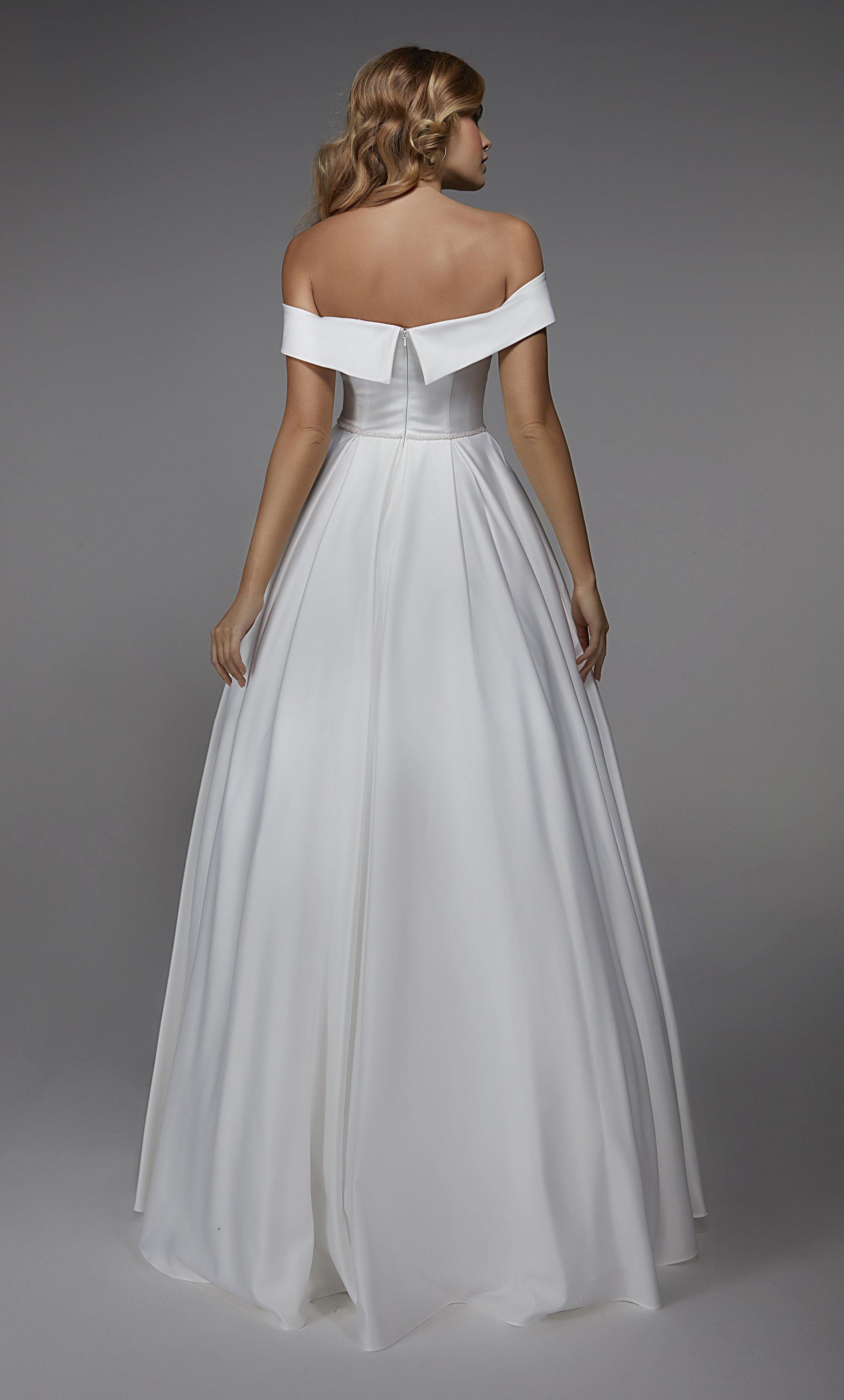 Formal Dress: 7023. Long Wedding Dress, Off The Shoulder, A-line Alyce Paris