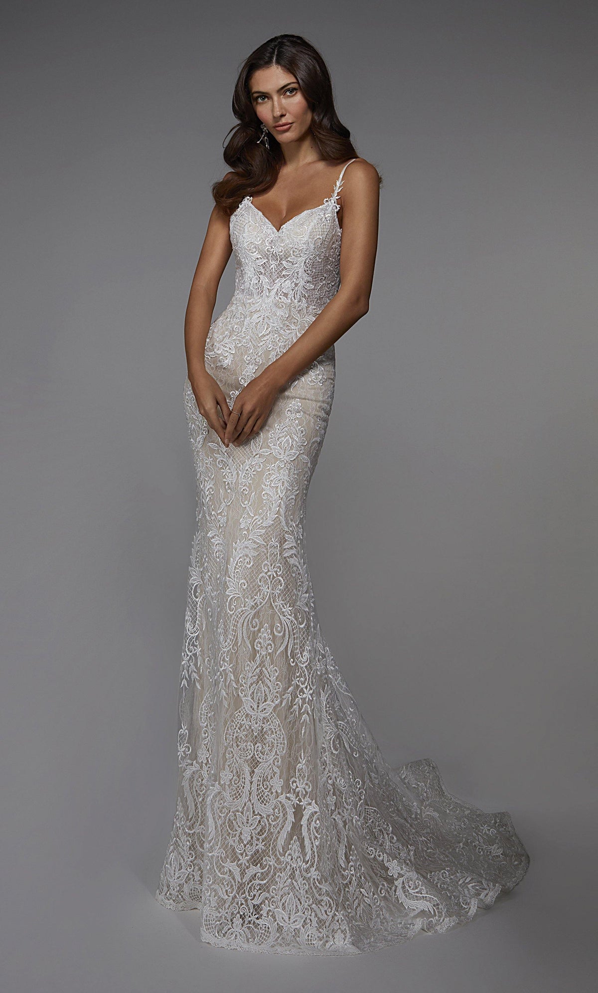 Formal Dress: 7028. Long Bridal Gown, Sweetheart Neckline, Fit N Flare Alyce Paris