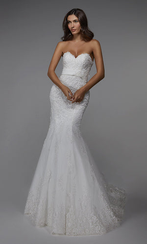 Formal Dress: 7032. Long Wedding Dress, Strapless, Mermaid | Alyce