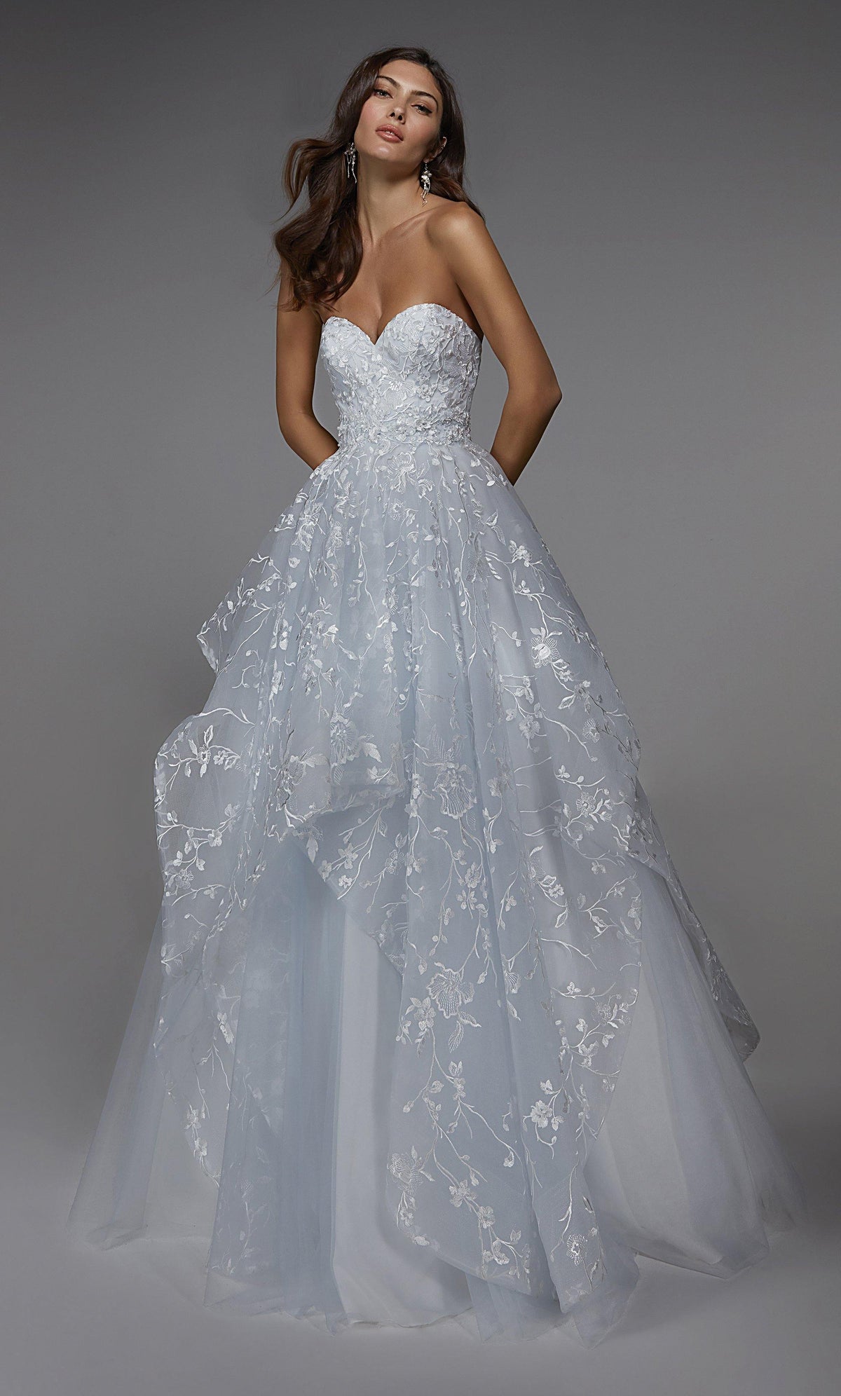 Formal Dress: 7041. Long Wedding Dress, Strapless, Ball Gown Alyce Paris