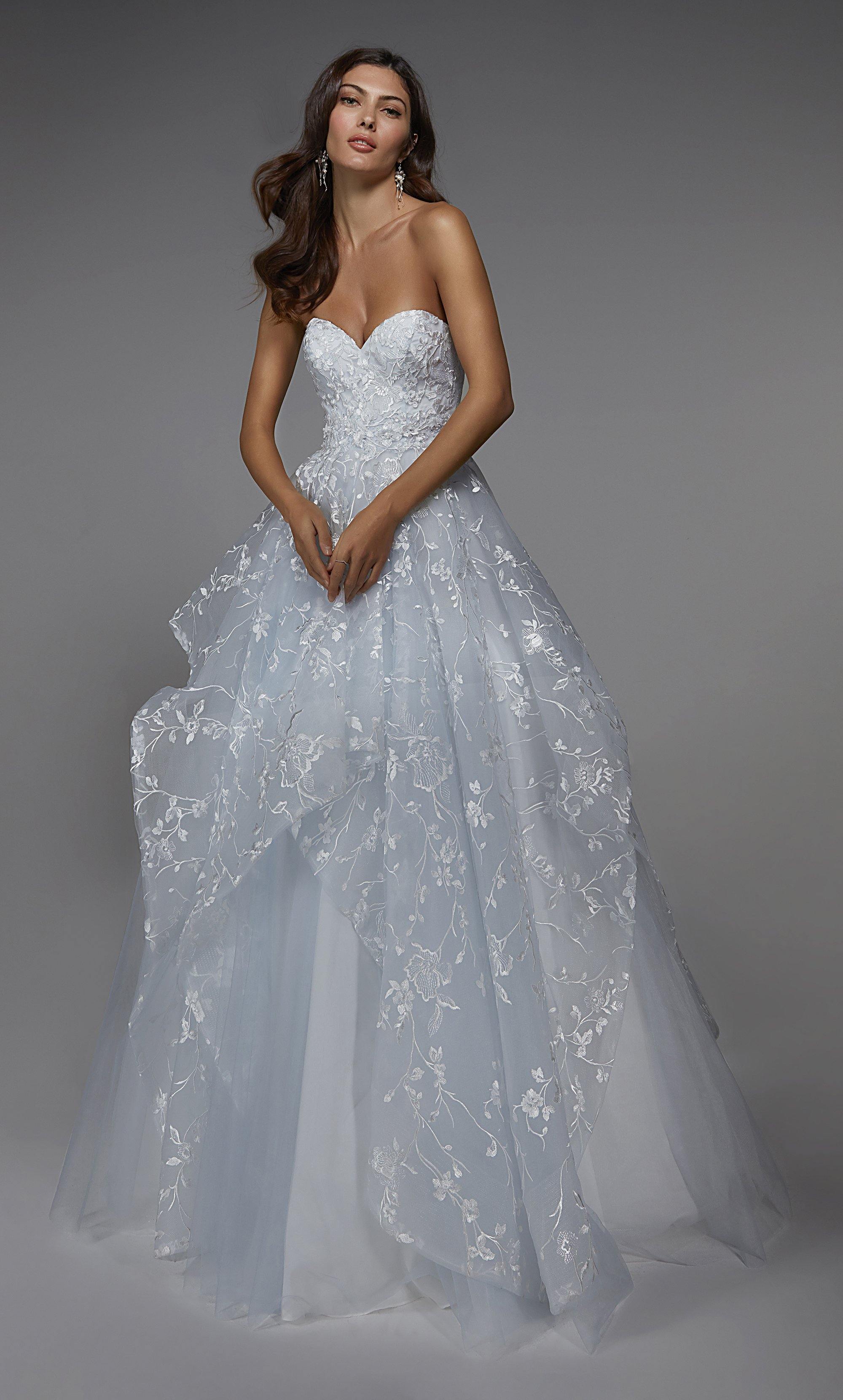 Formal Dress: 7041. Long Wedding Dress, Strapless, Ball Gown Alyce Paris